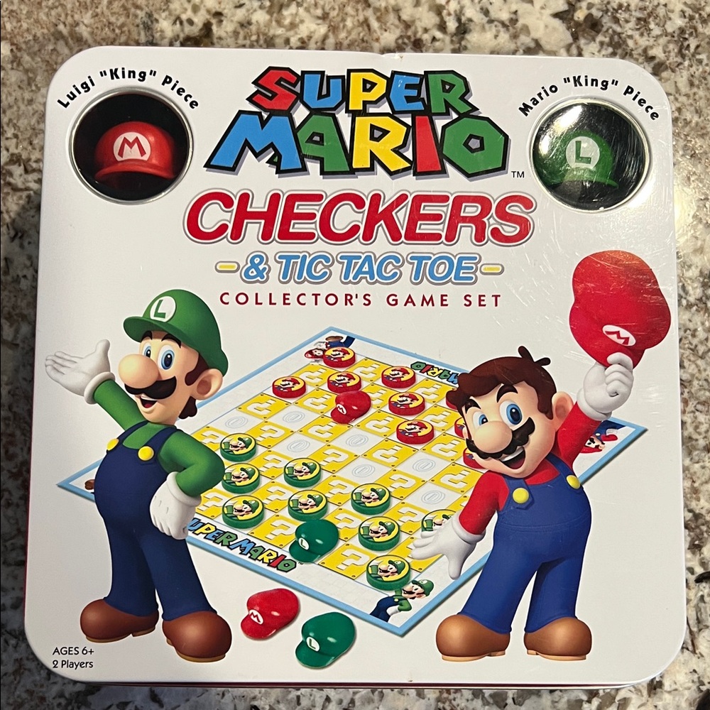 Super Mario Checkers & Tic Tac Toe Game Set